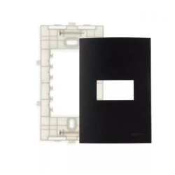 Placas + Suportes 4×2” 1 posto horizontal  Ebony Clean